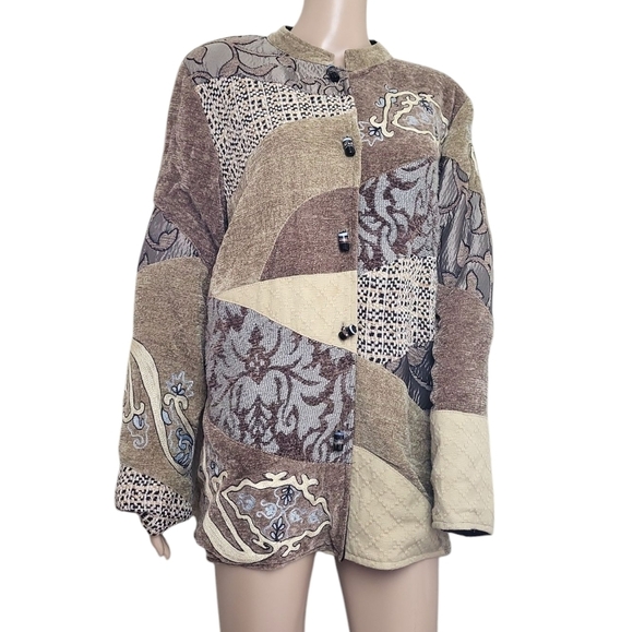 Julia Kim Toggle Tapestry Jacket Womens Multicolor Embroidered - Picture 1 of 5